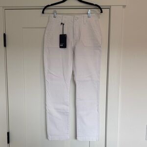 PAIGE Cream High-Waisted Pants